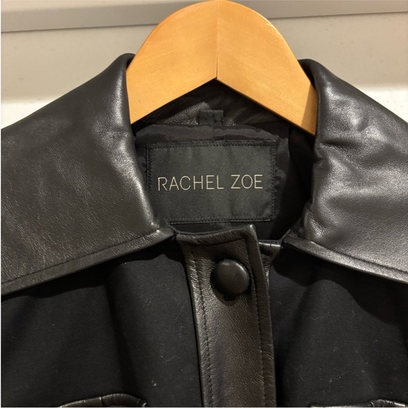 Rachel Zoe black leather jacket size 4 - Picture 3 of 7